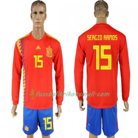 Fußballtrikots Spanien Ramos 15 WM 2018 Langarm Heimtrikotsatz kaufen